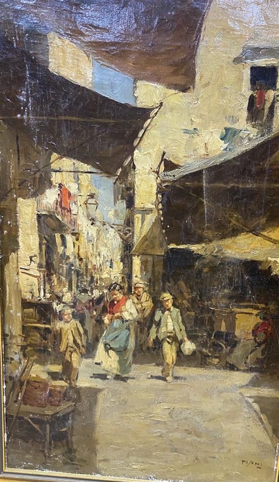 Piami, pair of oils, Neapolitan street scenes, signed, 45 x 27cm